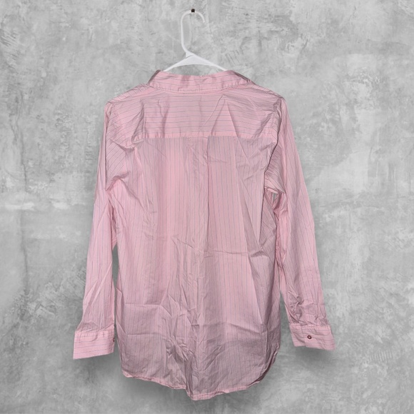 Modern Works Women's Pink and White Striped Button-Down Shirt - Picture 2 of 3